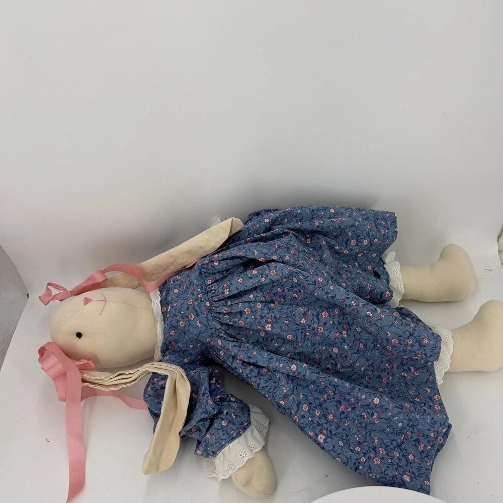 Vintage Handmade Large Bunny in Sweet Dress